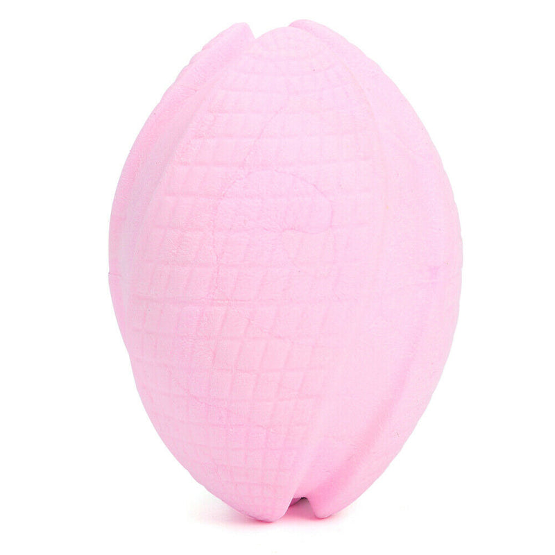 Pet Rugby Shape Chew Toys Dog Bite Tooth Clean Interactive Balls (Pink) A