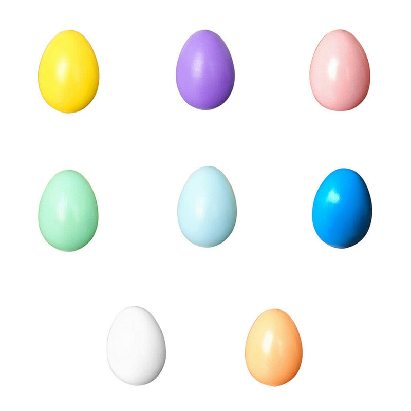 6x Wooden Easter Craft Eggs, Display, Smooth,Ready to Paint and Decor White