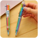 4Pcs Multi-color 6 in 1 Color Ballpoint Pen Ball Point Pens Kids School Supply