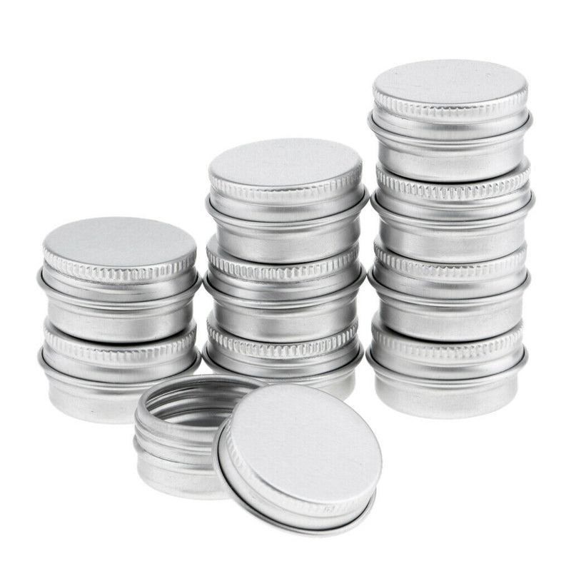 10 Pieces 5ml Aluminium Lip Balm Soap Tins Case Mints Ointment Glitters Jars