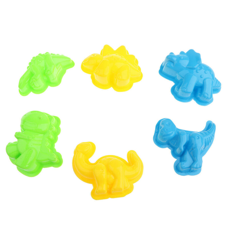 6pcs Mini Dinosaur Sand Molds Beach Building Toys Kids Fun Activity Toys