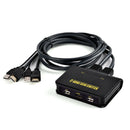 1X2 Port Usb Hdmi Kvm Switch Switcher Cable for Dual Monitor Keyboard Mouse