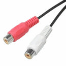 2pcs 6 inch RCA Male to 2 RCA Female Audio Speaker Adapter Y Splitter Cable Line