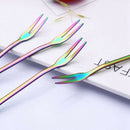4 piece set of stainless steel creative magic flower flower fruit fork colo D4P3