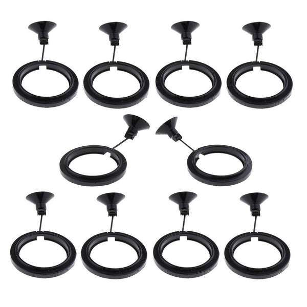 Betta Feeding Ring Aquarium Fish Feeding Ring With Suction Cup Black 10 Pack