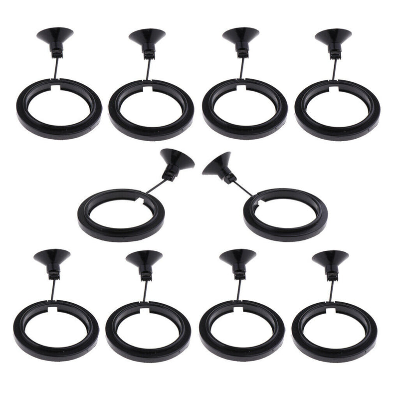 Betta Feeding Ring Aquarium Fish Feeding Ring With Suction Cup Black 10 Pack