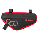 Waterproof Bike Triangle Bicycle Frame Front Tube Bags (Black Red)