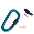 20Pcs 8Cm Aluminum Carabiner D-Ring Key Chain Clip Camping Keyring Snap Hoo
