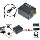 Digital Optical Toslink SPDIF Coax to Analog RCA Audio Converter Adapter wi