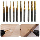 1X(10Pcs 0.8-3.175Mm Pcb Drill Bits 1/8 Inch Cnc End Mill Engraving Cutter