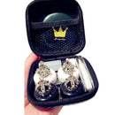 Mini Stylish Simple Contact Lens Hard Case Travel Kit with Mirror Bottle wi