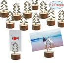 Wooden Base Card Holder, 12 Sets of Solid Wood Base Table, Iron Metal Wire  G5S5