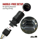 7-To-4 Way Power Socket Converter Flat Blade Towing Hitch Adapter Plug Conn