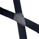 Mens Heavy Duty Suspenders Adjustable Clip On Work Braces Wide Solid Color Black