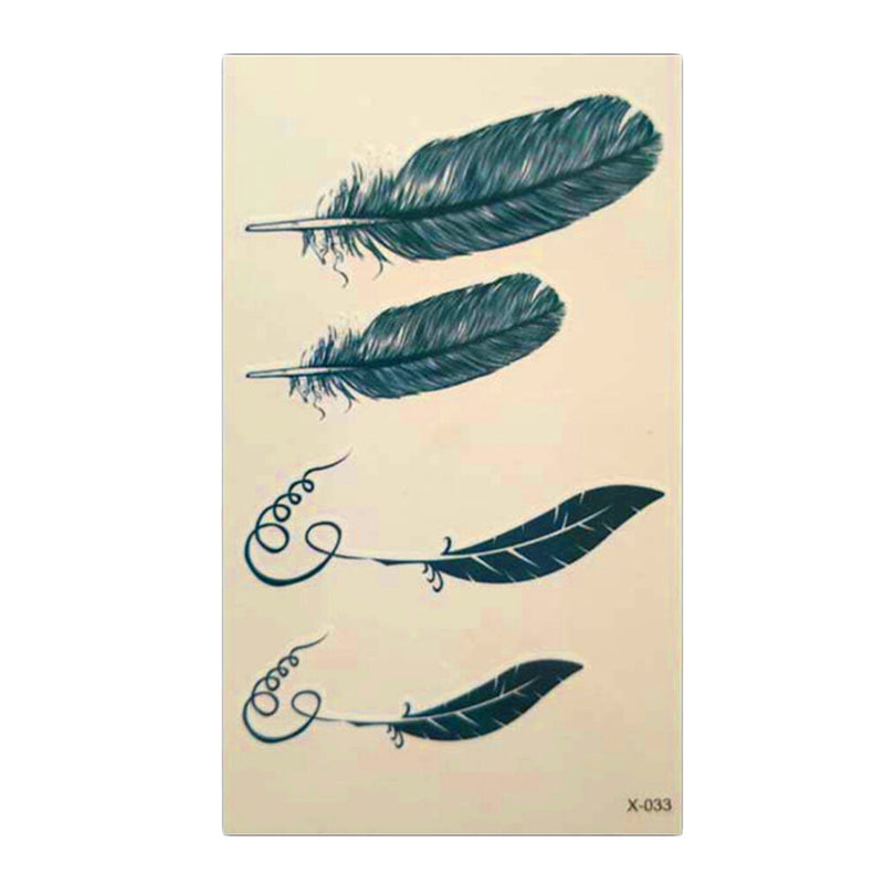 8X Chic Feather Tattoo Stickers Waterproof Temporary Removable Bodys Art Tatt uW