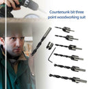 7pcs 3-point Wood Countersunk Head Drill Reaming Drill Bit Woodworking Tool