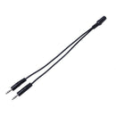 Black 3.5mm female to 2 of 3.5mm Male Audio Splitter Cable for speakers or