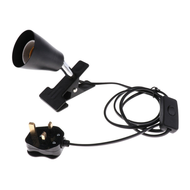 Terrarium Reptile UV Light Holder Clamp Adjustable Heat Lamp Stand UK Plug