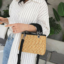 New Fashion Shoulder Bag Ladies Square Straw Bag Summer Rattan Bag Hand-Wov