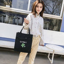 4Pcs Canvas School Backpack Set for Teenage Girls Cactus Printing Shoulder
