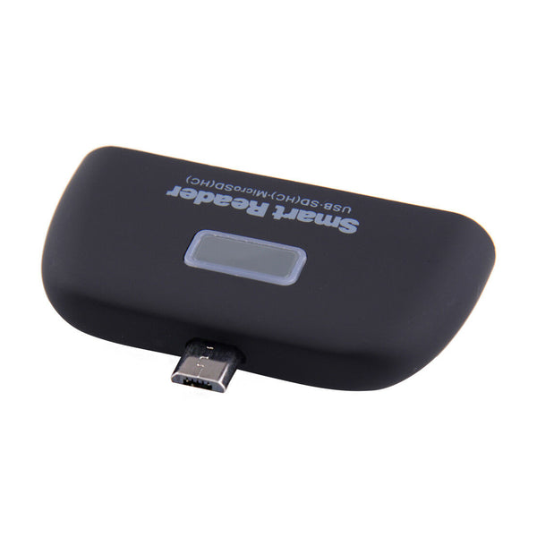 4in1 Smart Mini OTG TF SD Slot Card Reader Adapter with Micro USB Charge Port