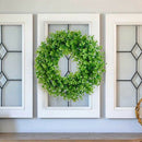 1X(Artificial Green Leaves Wreath Eucalyptus Milano Grass Wreath- 17 inch F