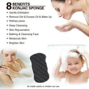 Konjac Sponge Set with Activated Bamboo Charcoal - Body & Facial Sponge Dee