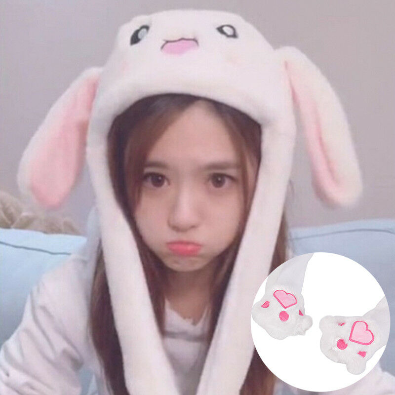 Cute Rabbit Hat Ear Will Move When You Hold The Leg Funny Plush Hat  rsJCAUB Kw
