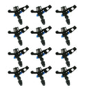 12Pcs 1/2 inch Heavy Duty Plastic Impact Head Sprinkler 25-360 Degree - DN15