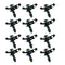 12Pcs 1/2 inch Heavy Duty Plastic Impact Head Sprinkler 25-360 Degree - DN15