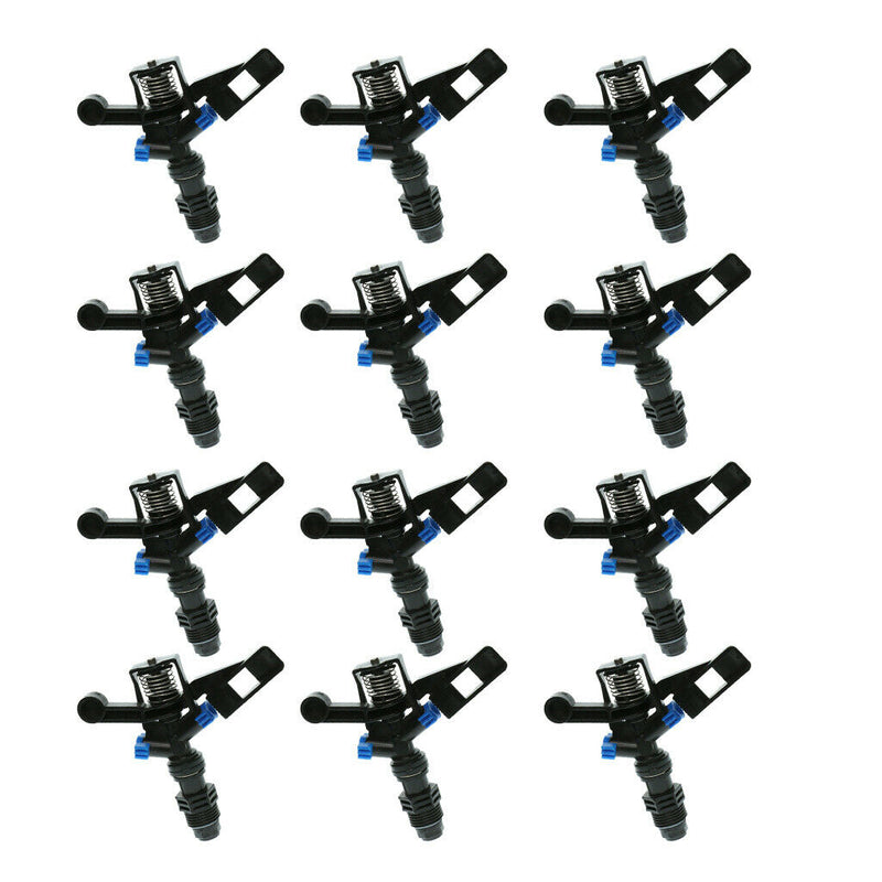 12Pcs 1/2 inch Heavy Duty Plastic Impact Head Sprinkler 25-360 Degree - DN15