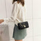 Fashion Women Messenger Bag Leather Pure Color Chain Shoulder Bag (Black)