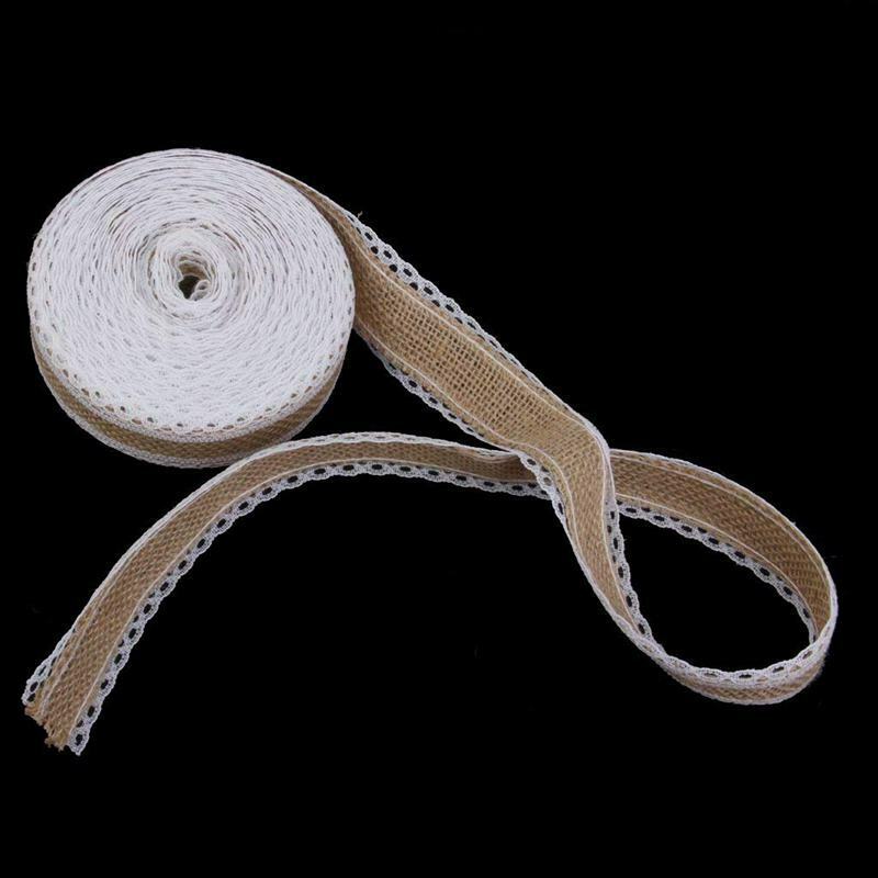 1 Roll 10M Burlap Ribbon Lace Border for Sewing Craft Wedding Decoration