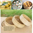 2X Chinese Bamboo Steamer Basket Kitchen Food Meat Buns Steamer Tray 7.9inch