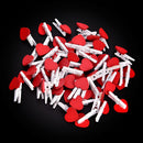 50pcs Red Heart Shape Wooden Clips Clothespins Memo Pegs Photo Paper Clips OMO