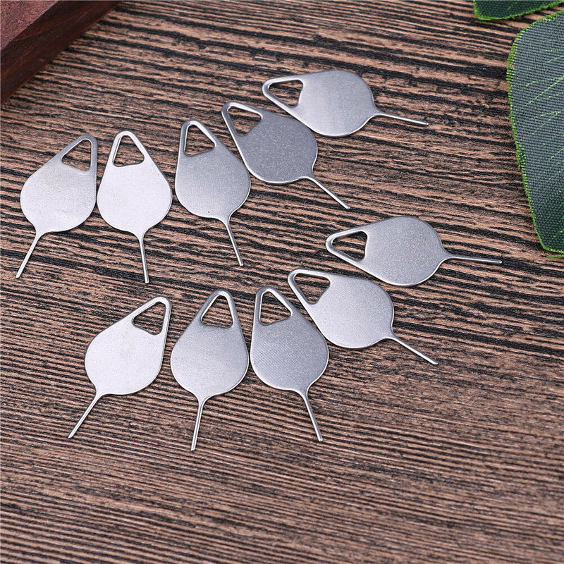 10PCS Sim Card Tray Removal Eject Pin Key Tool Stainless Steel Needle M&O