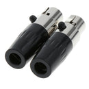 2 x 4 Pin XLR Female Cable Connector, Fit for Microphones, Black and Sliver