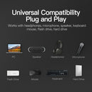 USB Hub 5Mbps High Speed Multi USB 2.0 Adapter 4 Port Splitter (Black)