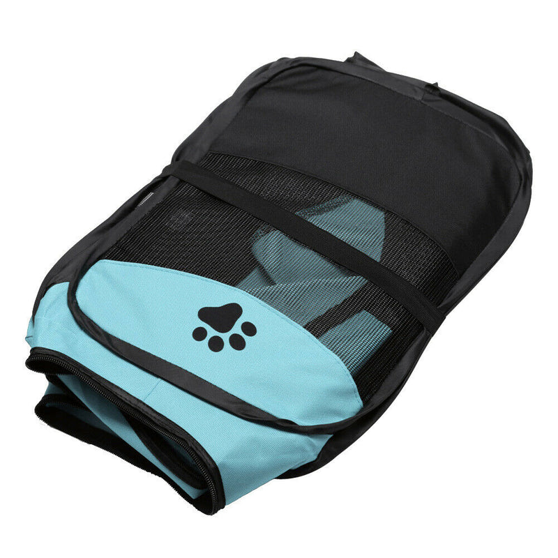 Claw Print Foldable Pet Cat Dog Tent House Guard Playpen Fence (Sky Blue) A