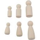 30Pcs Solid Hard Wood People Different Size Natural Unfinished Ramp Prepara