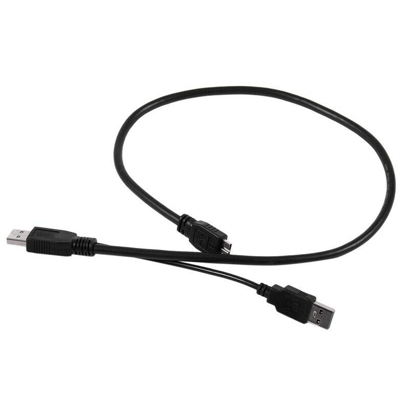 USB 3.0 A Male to Micro B Y Cable for Mobile Hard Drive HDD 60cm Long Black U6S7