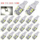 20Pcs Super White T10 Wedge 10SMD 2835 LED Light Bulbs W5W 158 192 168 194 6500K
