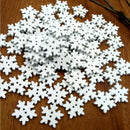 100pcs Christmas White Wooden Snowflakes Buttons for Scrapbooking Craft