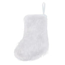 Christmas Stocking White Fluffy Plush Socks Candy Gift Bag Xmas Tree Decor