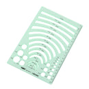 Green Plastic Students Rectangle Shape Drawing Circle Template Geometric Rule BX