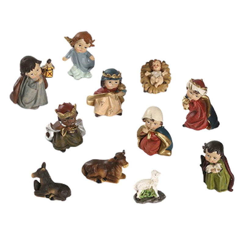 Nativity Scene Xmas Jesus Hand Painted Manger Miniatures Ornaments