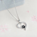 Hollow Pet Paw Print Necklace Cute Animal Dog Cat  Pendant Necklace Jewelry  Gw
