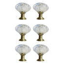 6Pcs Clear Crystal Glass Door Pull Drawer Knob Handle Cabinet Furniture 29mm