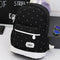 3pcs Set Women Canvas Backpack Big Student Book Bag with Purse Laptop Bag H S9M5