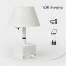LED Remote Control Desk Lamp USB Charging with Clock Hair White Light Table